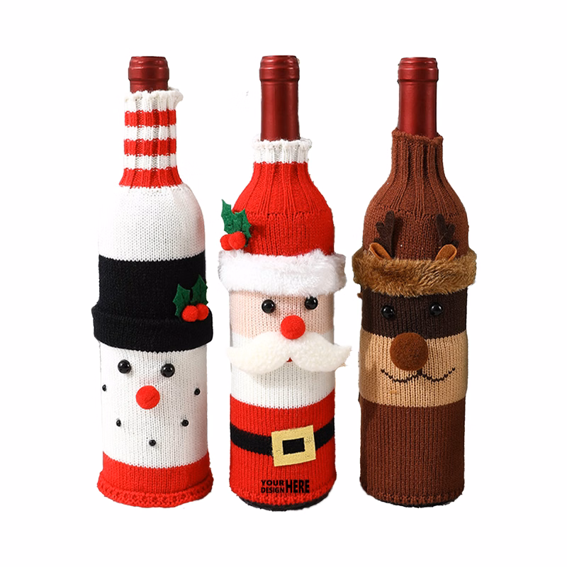 Creative Champagne and Wine Bottle Covers for Christmas