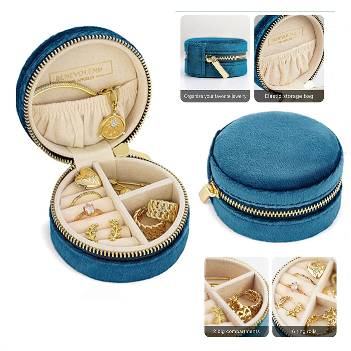 Plush Velvet Travel Jewelry Box Organizer 1