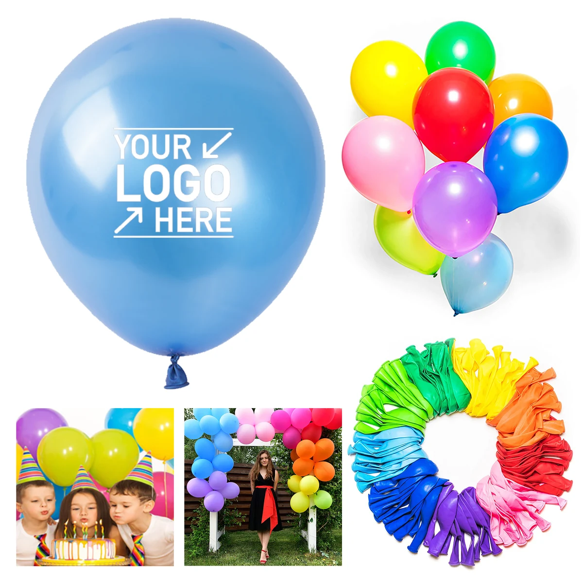 11" Rainbow Color Party Balloons 1