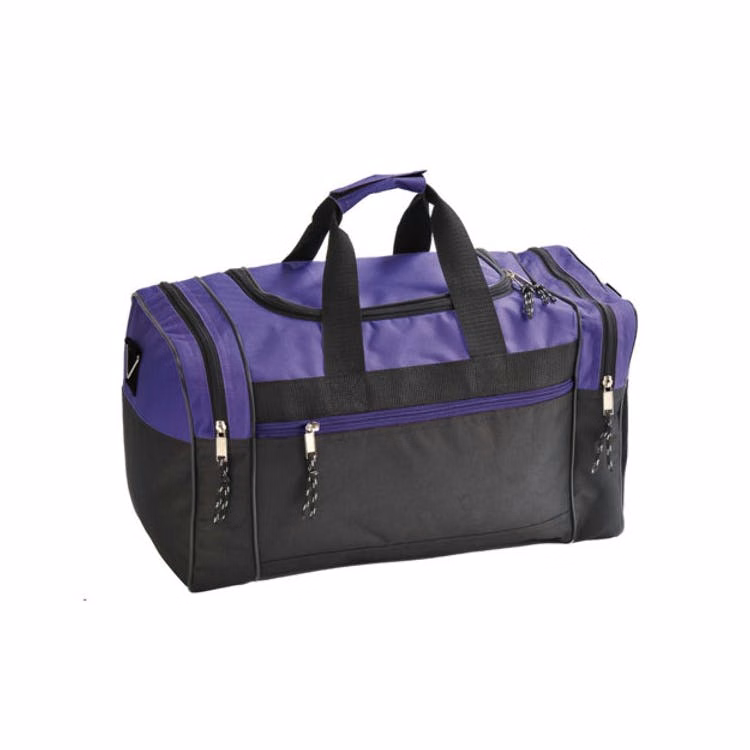 17" Poly Duffel Bags - Black and Purple