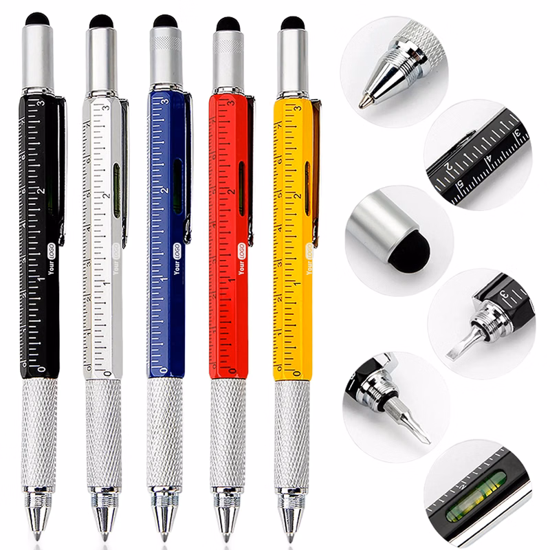 MOQ 100 PCS 6 in 1 Multitool Tech Tool Pen Unique Gifts Men