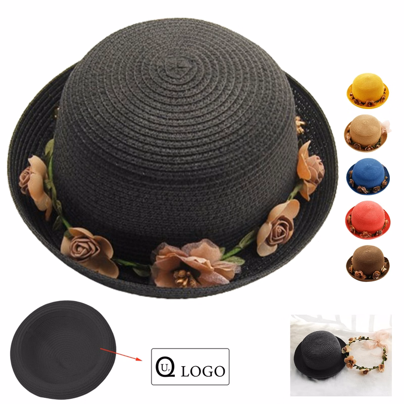 Kids' Dome Flowers Sun Protective Straw Hat