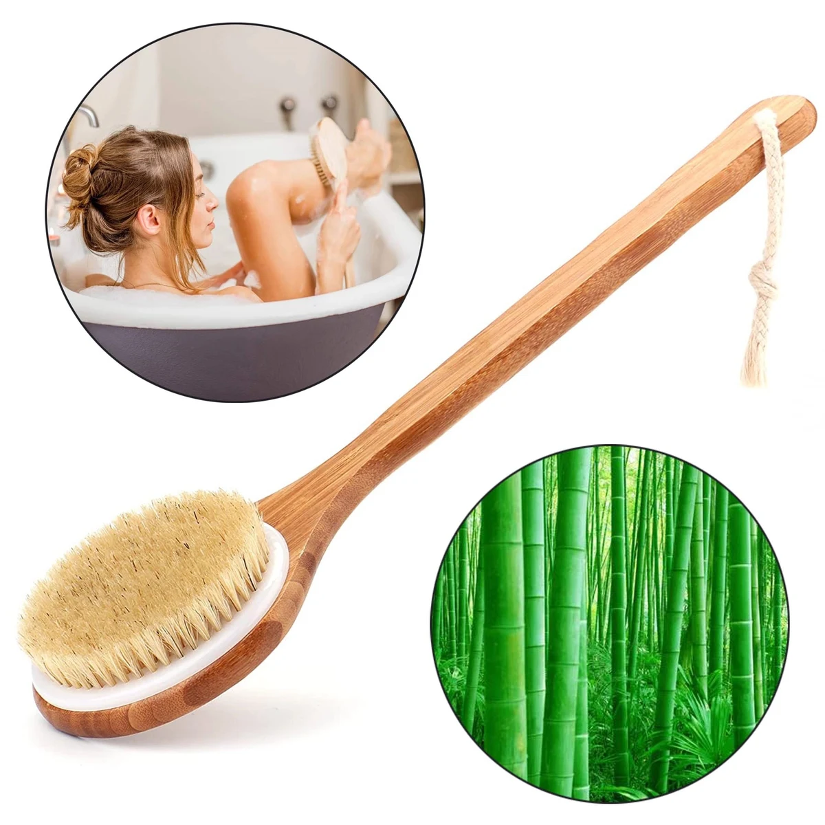 Bamboo Soft Bristle Shower Brush 1