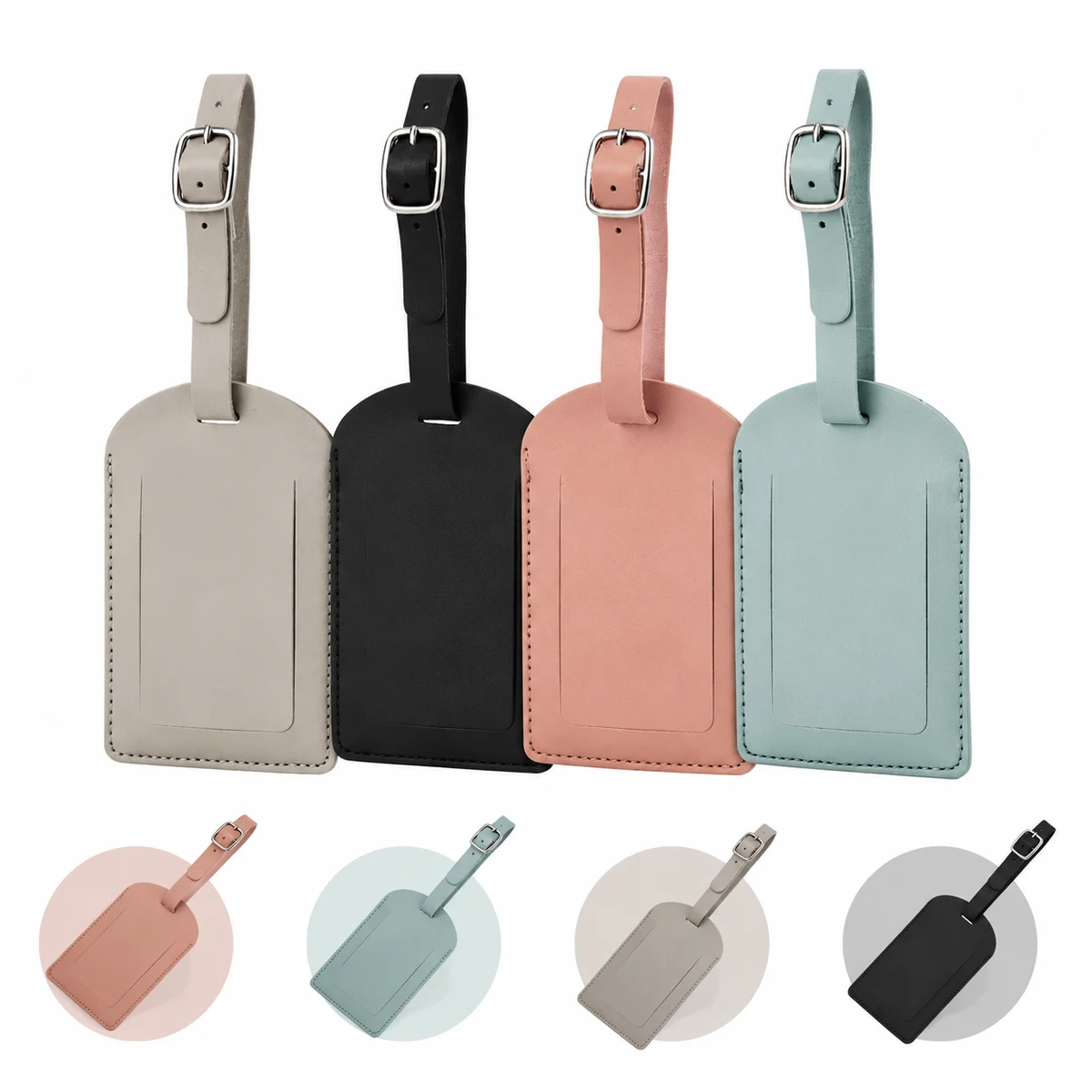 Sturdy PU Folding Luggage Tag With Pocket 1