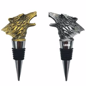 Elegant Wolf Design Alloy Wine Stopper