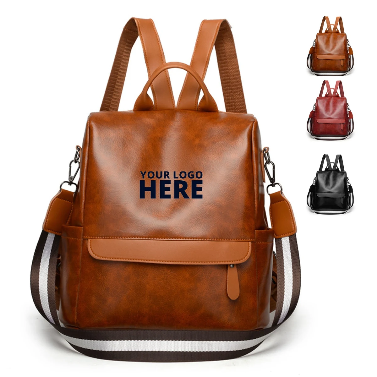 Anti Theft PU Backpack 1