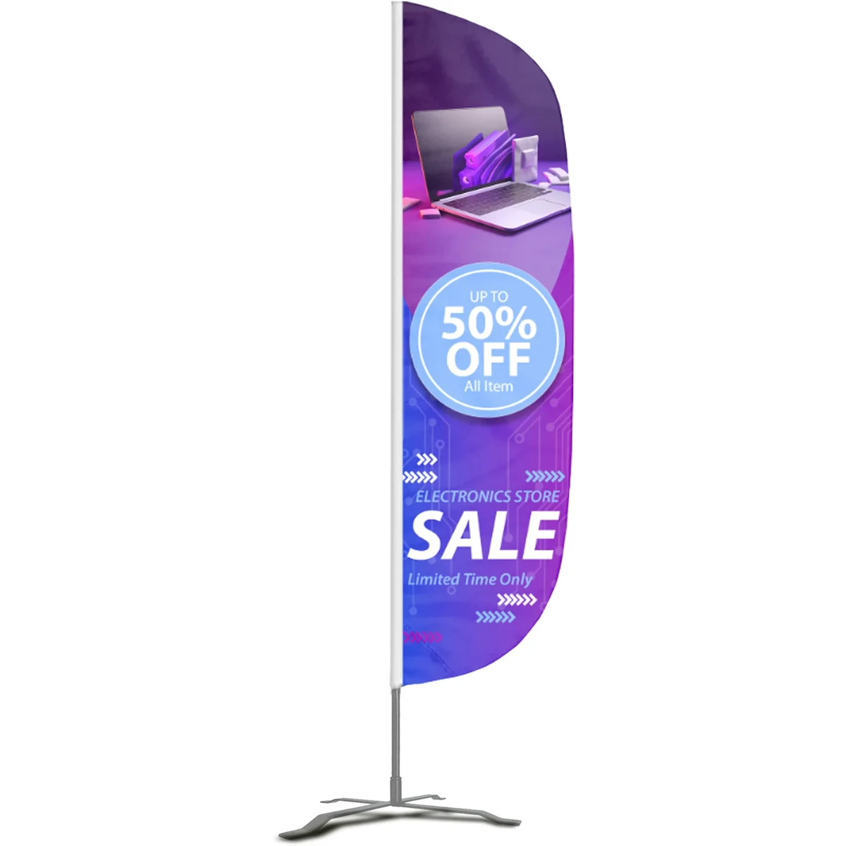 Custom Digital Printed Feather Flags - 8' x 2' 1
