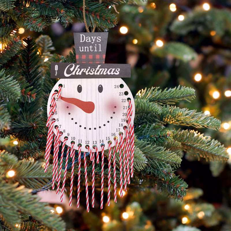 Wood Rustic Christmas Countdown Pendant ?C Perfect For Holiday Decor