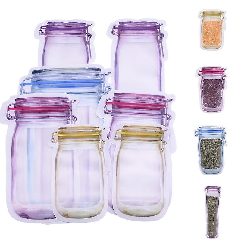Clear Plastic Stand Up Zip Bag Resealable Mason Jar 1