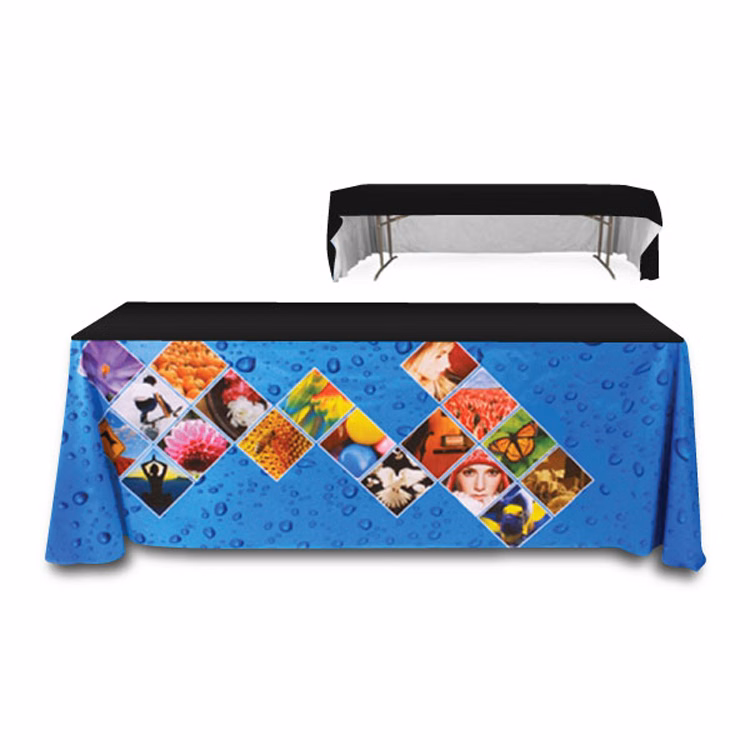 8 ft. 3 Sided PolyKnit™ Table Cover (Dye Sub Front Panel)