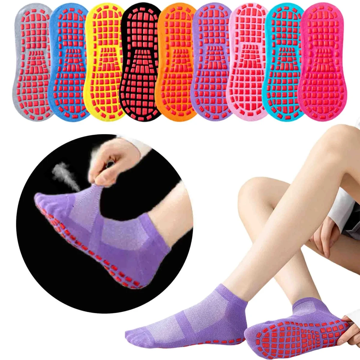 Breathable Adult Non Slip Yoga Pilates Grip Socks 1