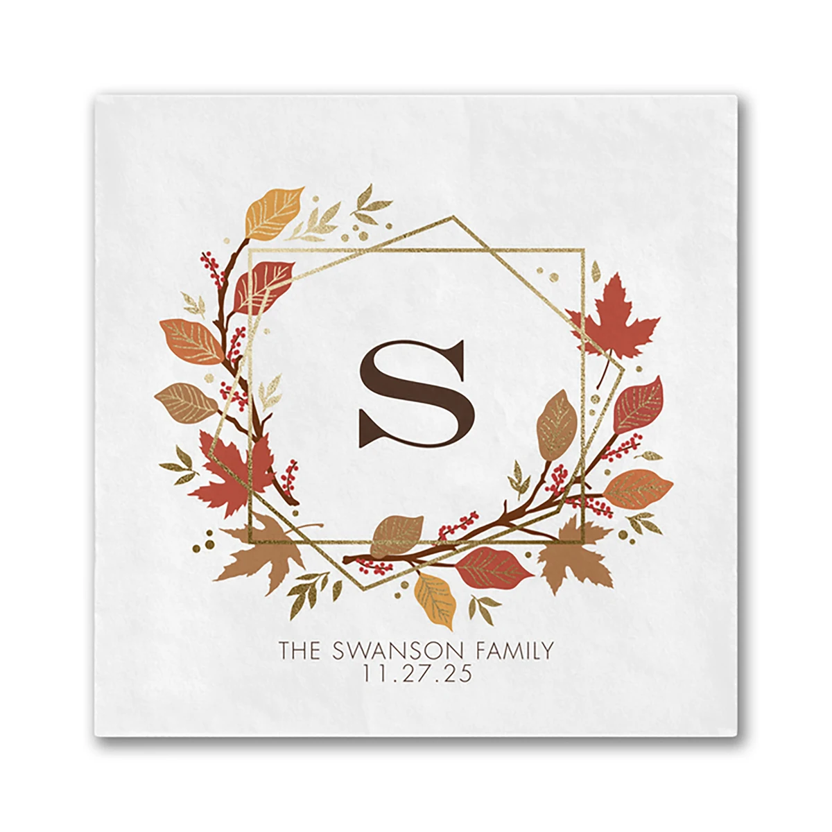 Geometric Thanksgiving Beverage Ooh La Color Napkin 1