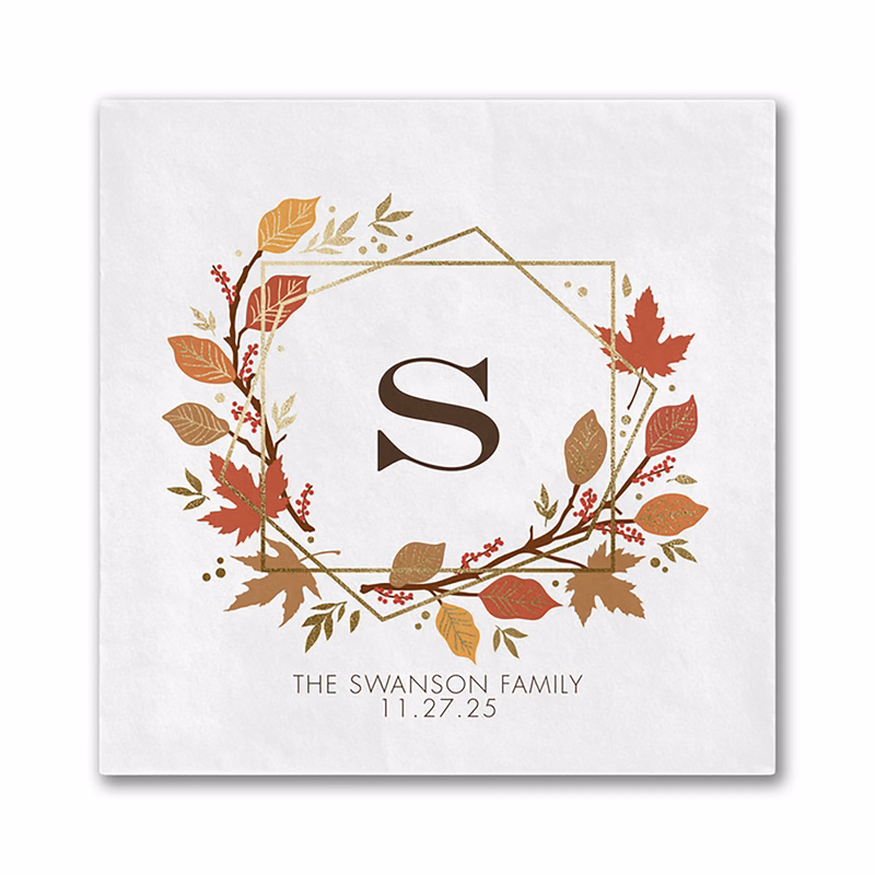 Geometric Thanksgiving Beverage Ooh La Color Napkin