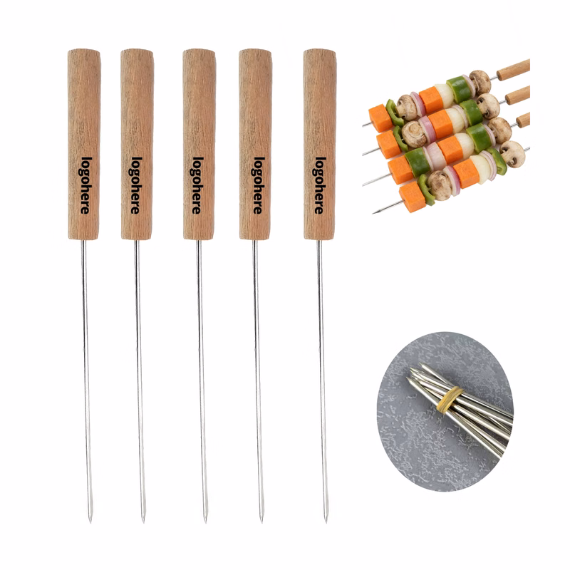 MOQ 50 Extra-Long Barbecue Skewers with Wooden Handle