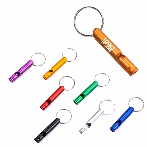 Custom Mini Aluminum Whistle Keyring with Loud Sound — Outdoor Safety Keychain