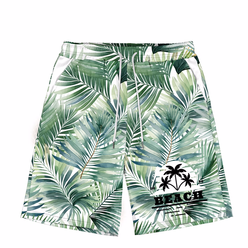 Men's 135 Gsm Dye Sublimation Drawstring Shorts- Stretch Poly