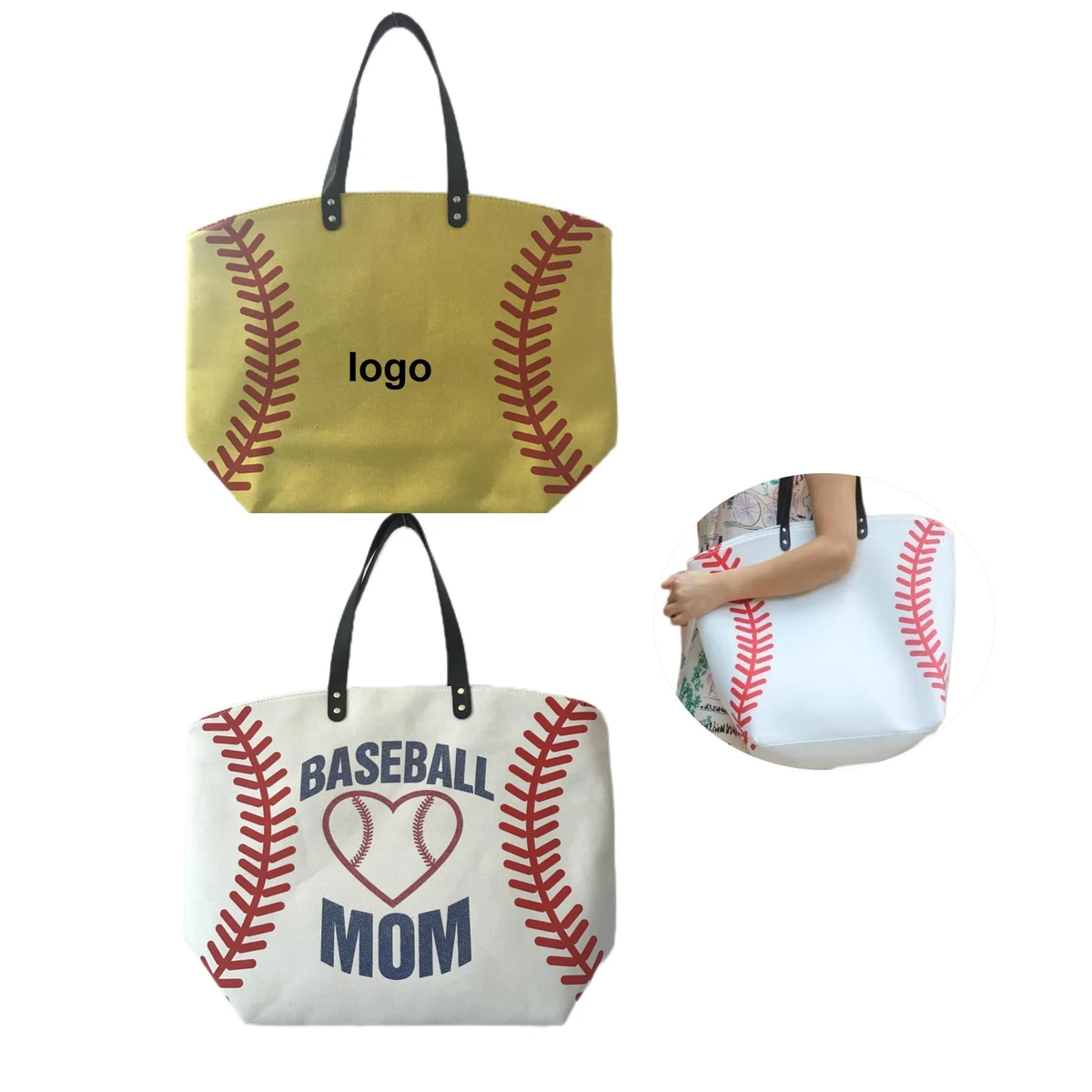 Canvas Sports Tote Bag (direct import), custom tote bag with logo imprint 1