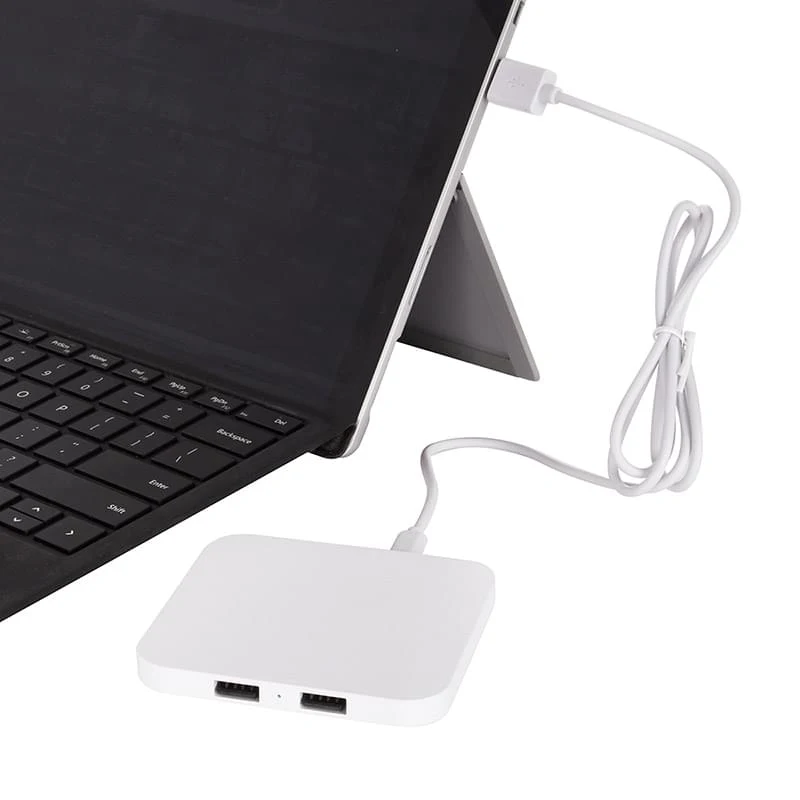 Desktop Dual-Purpose Wireless Charger and Two-Port USB Hub 1