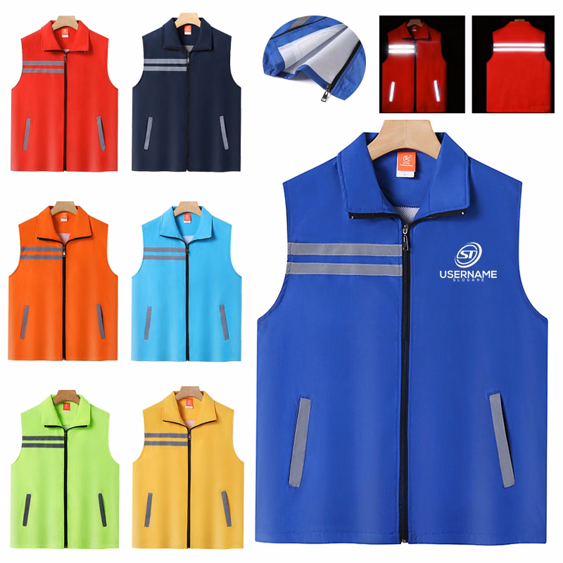 Reflective Lightweight Zip-Up Vest with Pockets