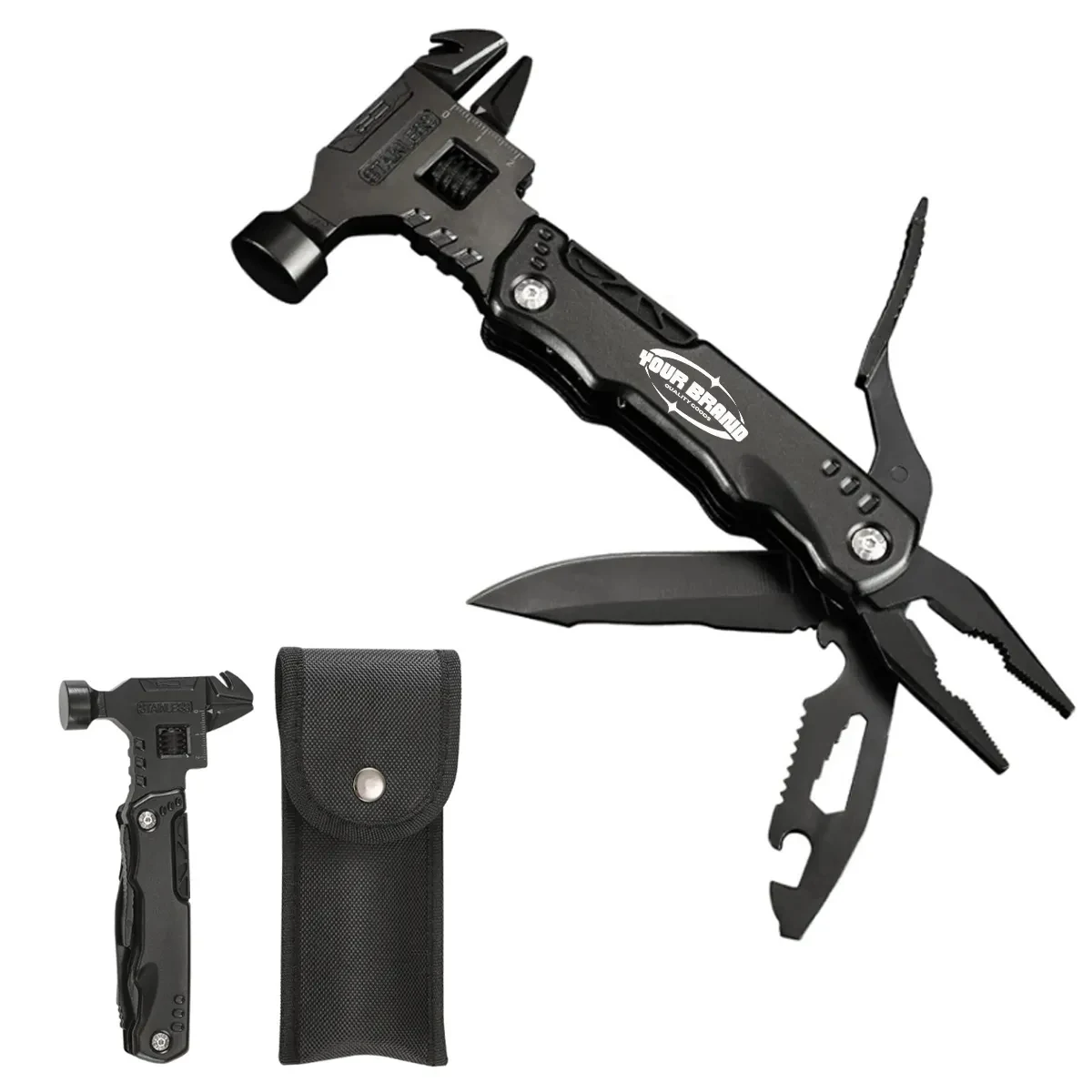 16In1 Multi-function Hammer Wrench Survival Camping Gear 1