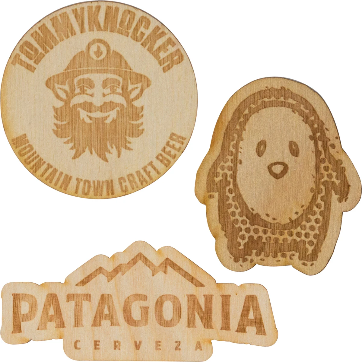 Wood Stickers: 2" W x 2" H 1