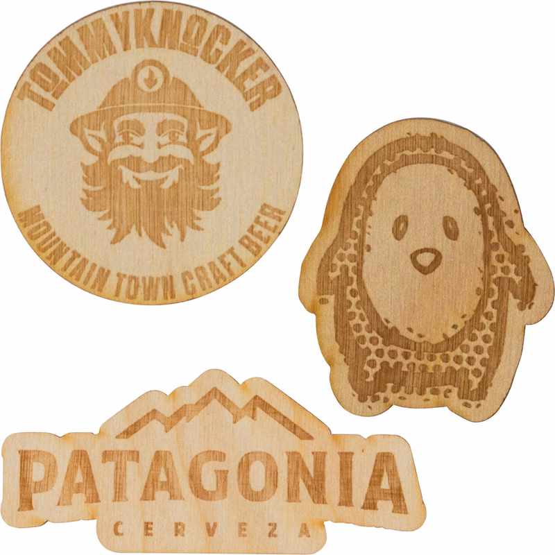 Wood Stickers: 2" W x 2" H