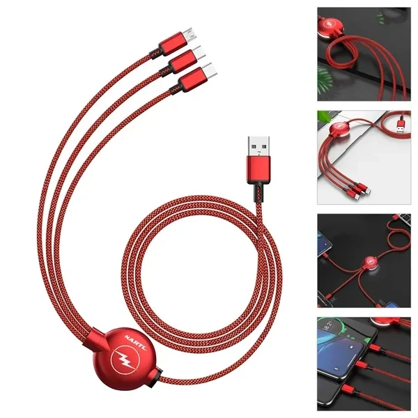Custom 3 in 1 Retractable USB Type C Micro Cable — Universal Travel Charger Solution 1