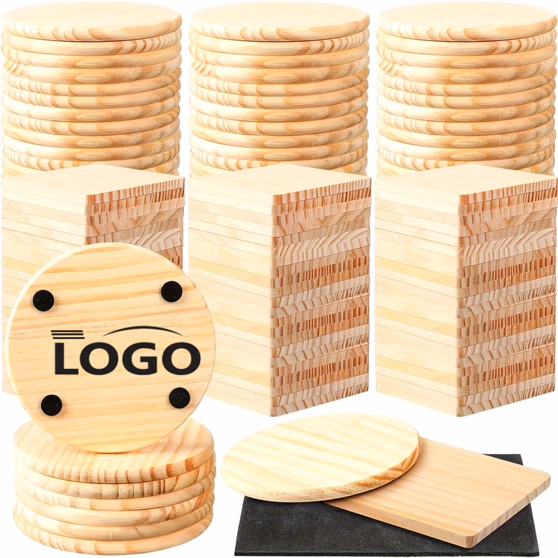 Solid Wood Plate Mat With Anti Slip Pad