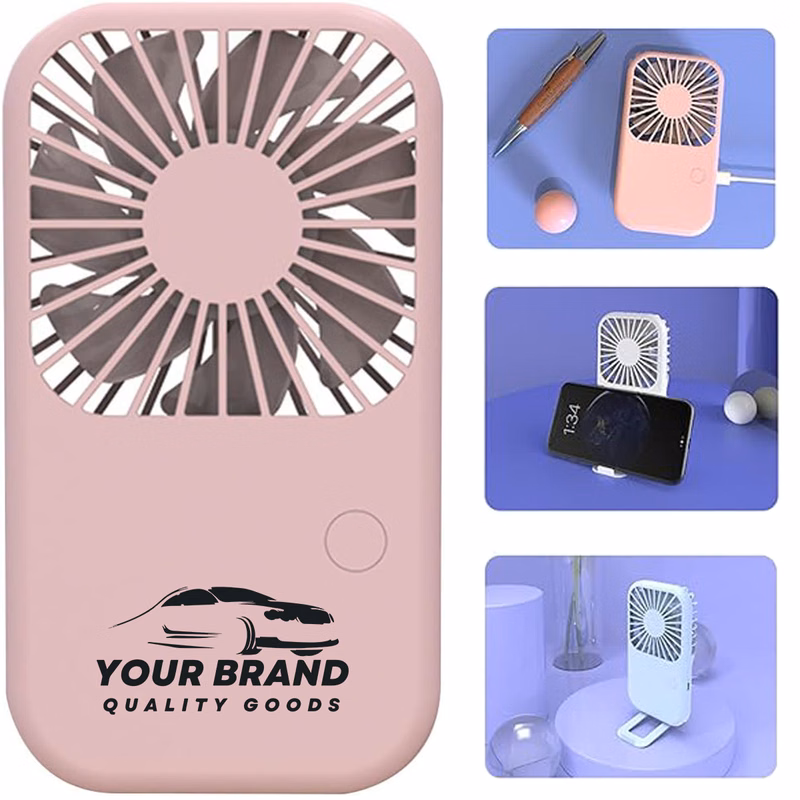 Portable Desk Fan With Phone Stand USB Charging