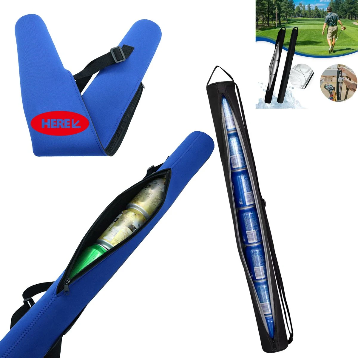 Slim Neoprene 6-Pack Cooler with Strap 1