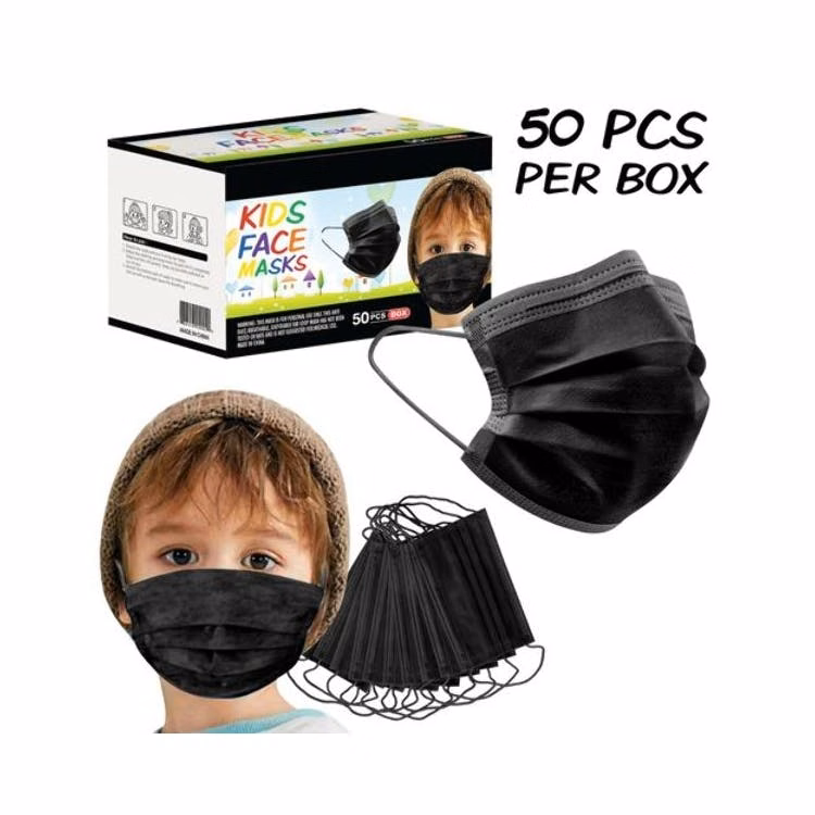 Kids' Disposable Face Masks - Black 50/Box