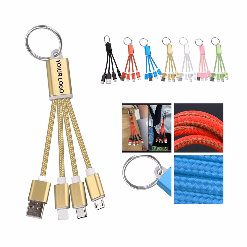3 in 1 Charging Cable Keychain for Daily Use