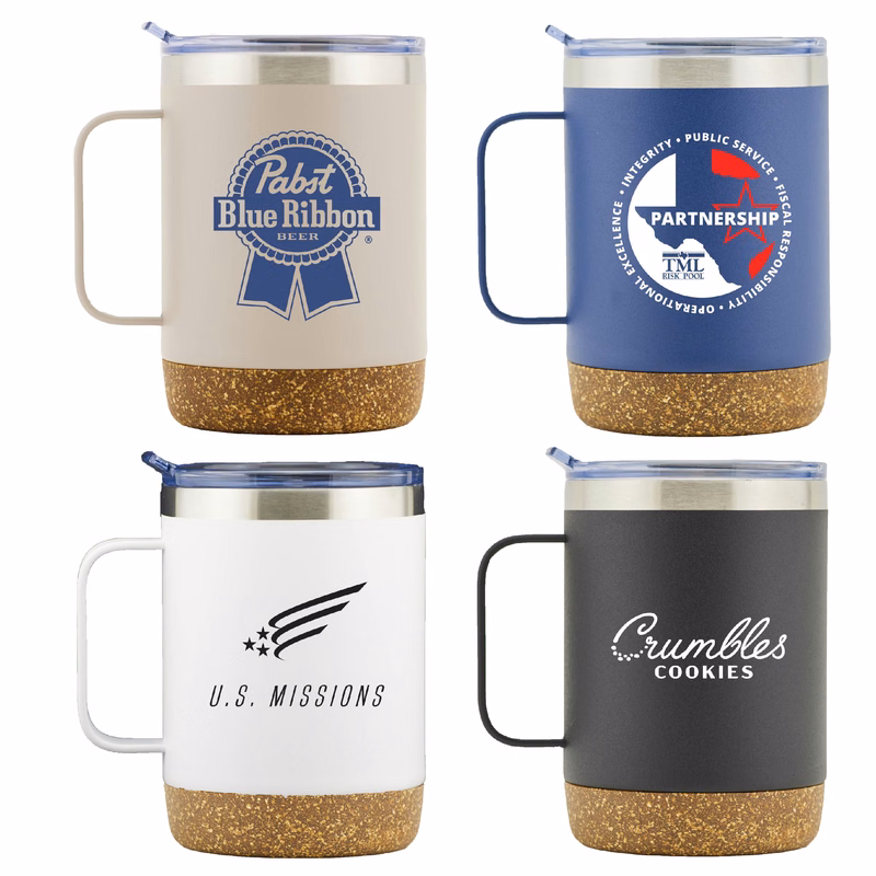 Classic 12 Oz. Double Walled Stainless Steel Campfire Mug w/Cork Bottom