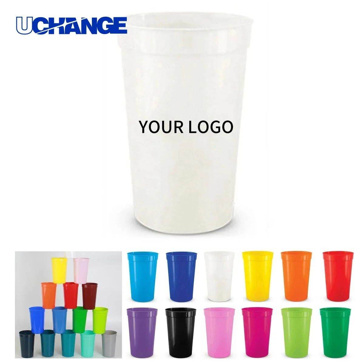 16 oz Plastic Stadium Cup (3.15" x 5.04") 1