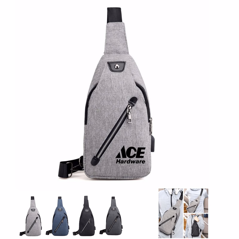 Travel Sling Bag with USB Charging Port