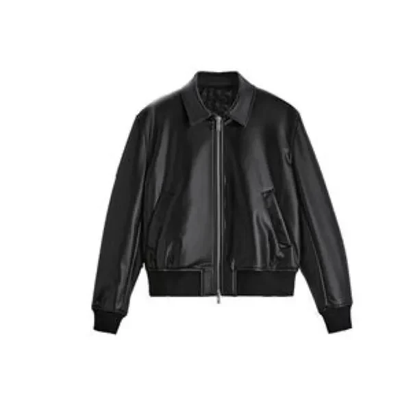 Men's Faux Leather Motorcycle Bomber Jacket 1