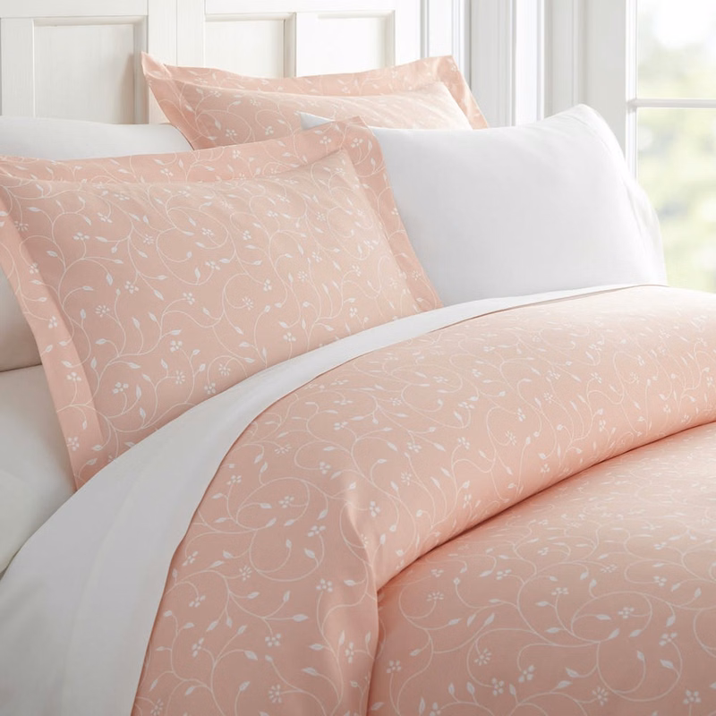 Duvet Cover Sets - Pink Bud Queen 3 Piece
