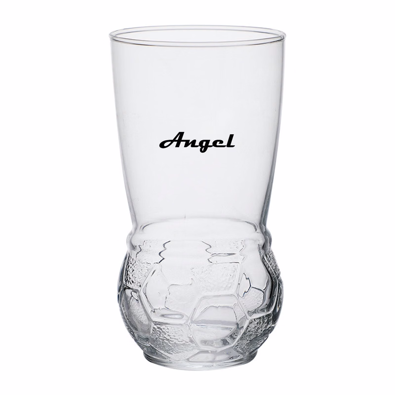 15Oz Football-Themed Transparent Glass Tumbler