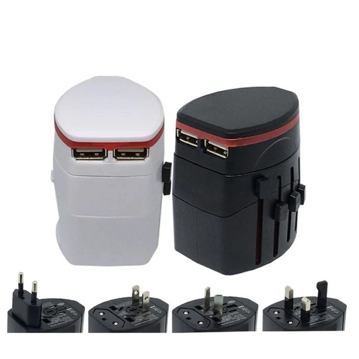 Universal Travel Adaptor Plug with 2 USB Ports 1