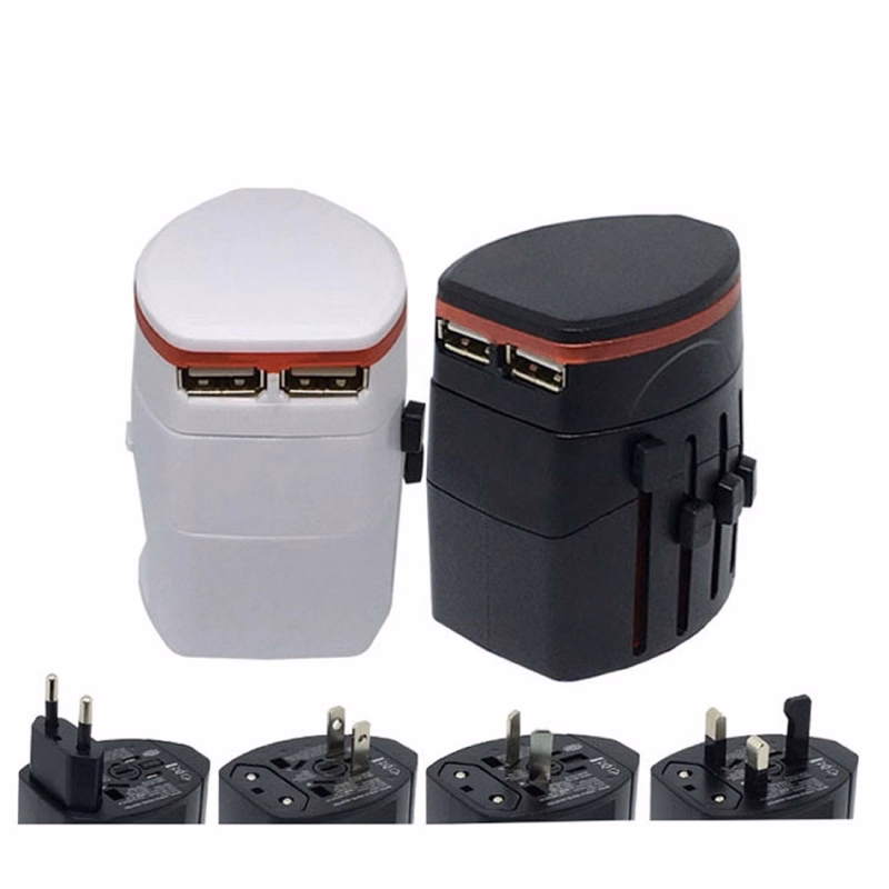 Universal Travel Adaptor Plug with 2 USB Ports