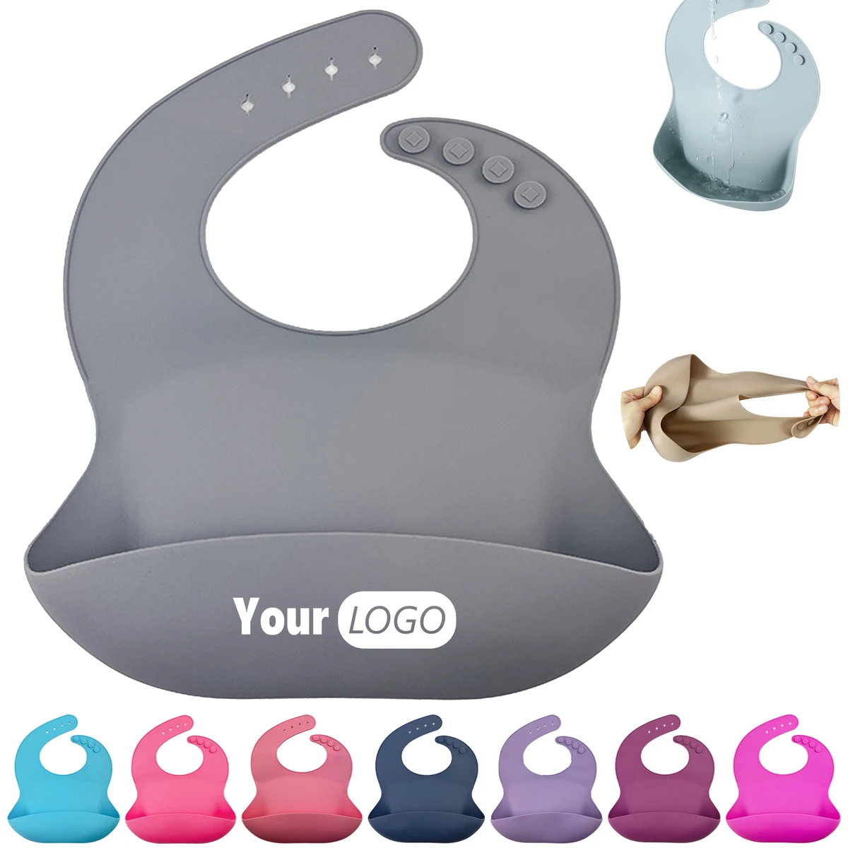 Silicone Waterproof And Dirt Proof Complementary Food Bib 1