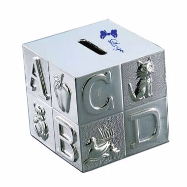 Nickel Plated ABC Block Bank