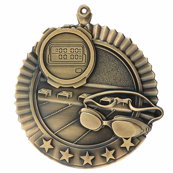 Swimming Star Medal 2 3/4"