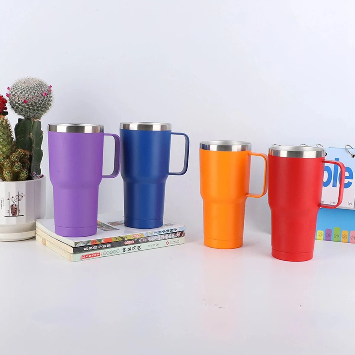30 Oz. Stainless Steel Double Wall Tumbler With Handle 1