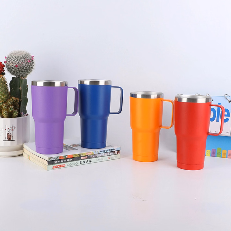 30 Oz. Stainless Steel Double Wall Tumbler With Handle
