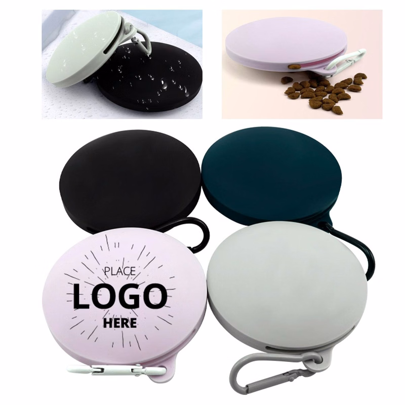 Custom Single-Color Logo Round Silicone Portable Dog Food Bag