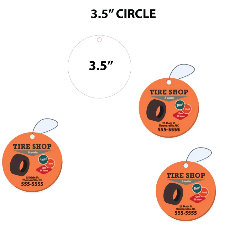 4" Circle Shape Custom Air Fresheners - Top 10 Scents 1