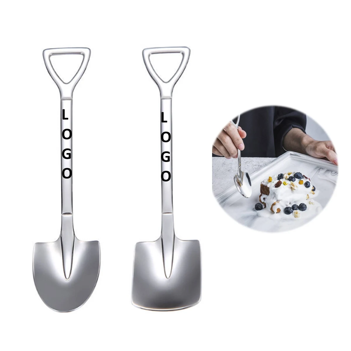 Stainless Steel Ice Cream Round Shovel Spoon 1