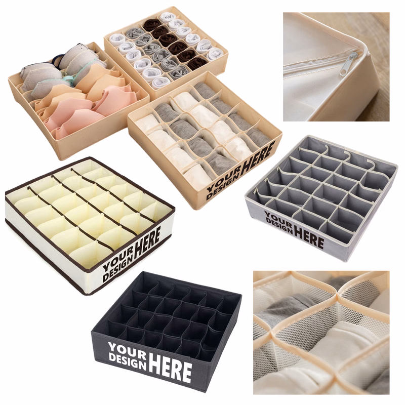 Grid-Shaped Sock Storage Box