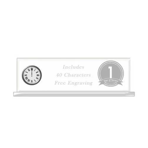 Acrylic: Horizontal Clock 4x12x.4" Clear, 5x2 clea 1